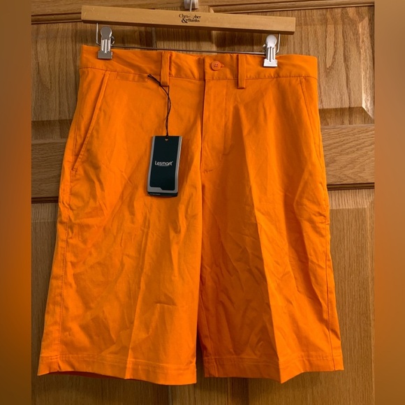 LeSmart Golf Series Stretch Shorts Size 30 Orange Standard Fit Dri Fit NWT - Picture 1 of 4